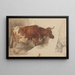 Vache in piedi verso destra e schizzo di un bue - Willem Carel Nakken — quadro incorniciato alla parete