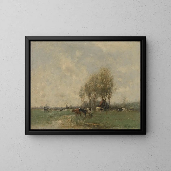 Weide mit Kühen - Willem Maris — gerahmtes Bild an der Wand