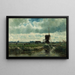 Landscape of polder with windmill near Abcoude - Willem Roelofs — framed artwork on a wall