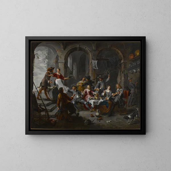 Allegorie der fünf Sinne - Willem van Herp — gerahmtes Bild an der Wand