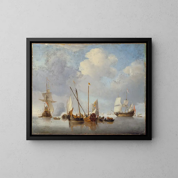 Un calme - Willem van de Velde il Giovane — quadro incorniciato alla parete