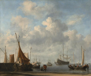 Willem van de Velde the Younger - Entrance to a Dutch Port.webp