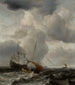 aufgewühltes Meer mit Schiffen - Willem van de Velde der Jüngere — Ansicht des Kunstwerks