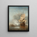 Il colpo di cannone - Willem van de Velde il Giovane — quadro incorniciato alla parete