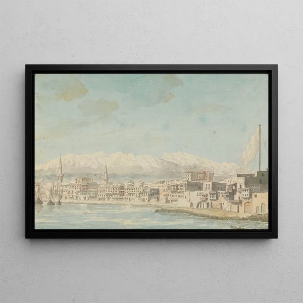 Willey Reveley - View of Harbor Town With Flagpole at Right Seen From Sea.webp