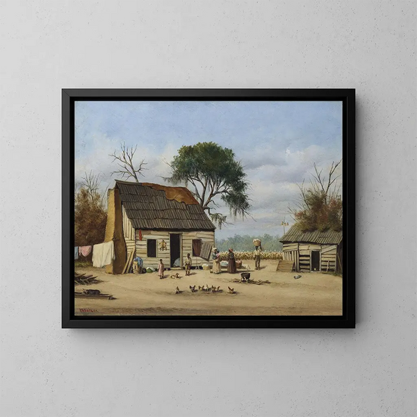 Scène di capanna in Louisiana - William Aiken Walker — quadro incorniciato alla parete