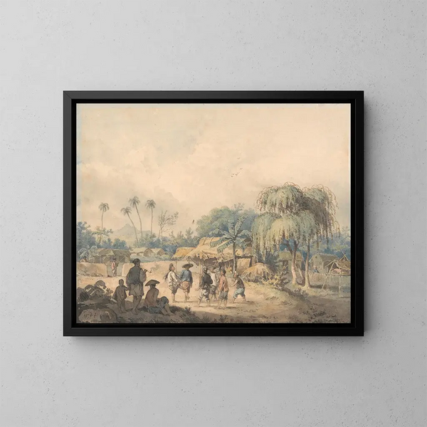Natifs de Cochin jouant au volant en Chine - William Alexander — gerahmtes Bild an der Wand