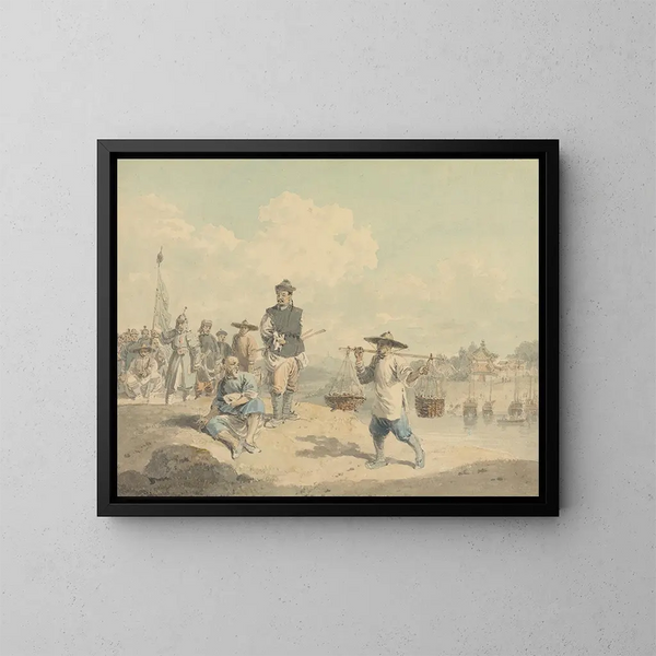 Blick in die Provinz Kiangnan, China, en plein air - William Alexander — gerahmtes Bild an der Wand