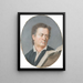 Portrait eines Mannes beim Lesen - William Berczy — gerahmtes Bild an der Wand