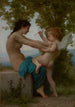 Una giovane ragazza che si difende da Eros - William Bouguereau — vista dell’opera