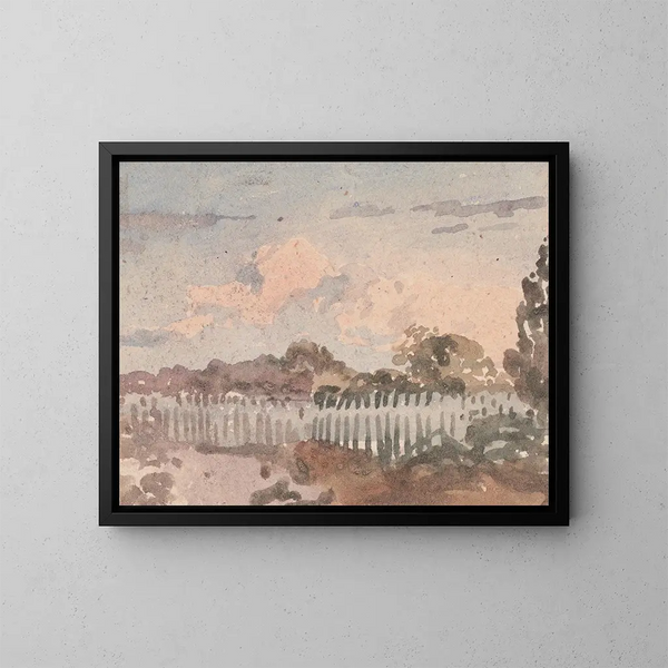 Landschaft mit Zaun - William Collins — gerahmtes Bild an der Wand