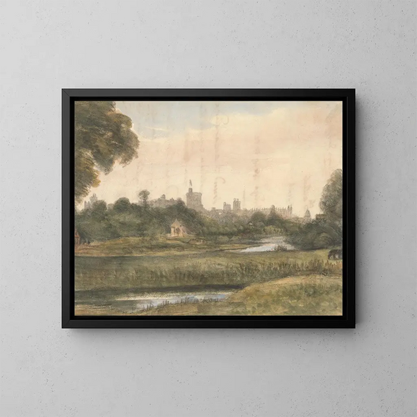 Ansicht von Windsor vom Fluss aus - William Crotch — gerahmtes Bild an der Wand