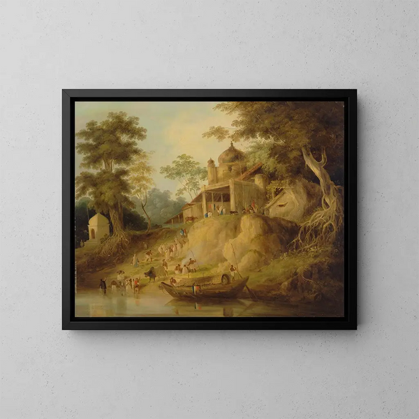 Die Ufer des Ganges - William Daniell — gerahmtes Bild an der Wand