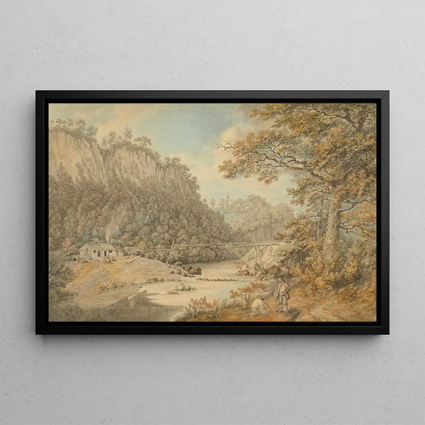 William Day - A Scene in Derbyshire Industrial Works spanning a River.webp