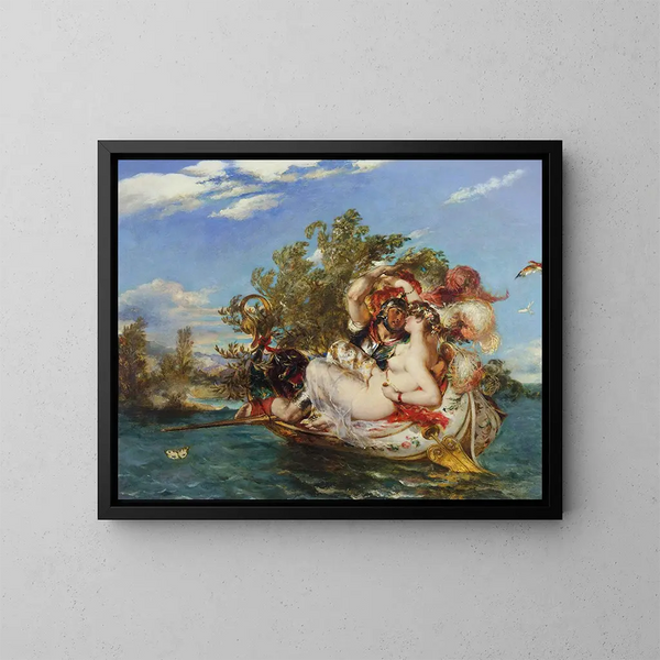 Phaedria e Cymochles - William Etty — quadro incorniciato alla parete