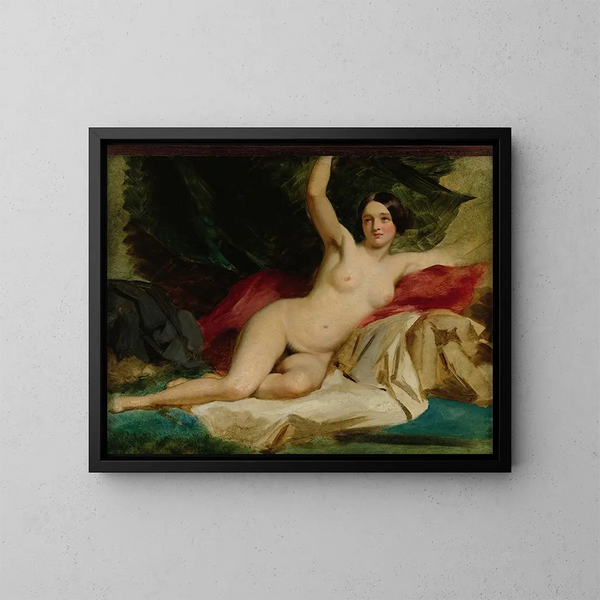 Nu femminile disteso - William Etty — quadro incorniciato alla parete