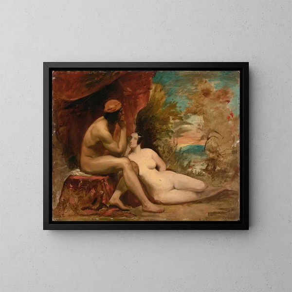 Studio per una famiglia delle foreste - William Etty — quadro incorniciato alla parete