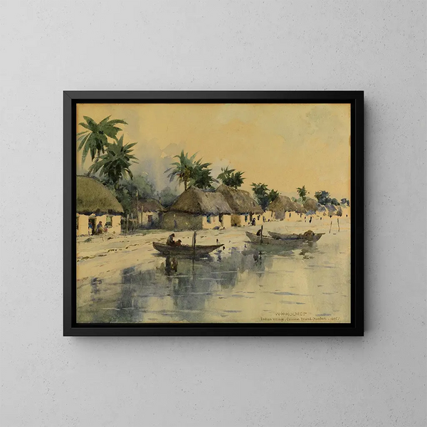 Dorf der Indianer, Insel Cozumel, Yucatán - William Henry Holmes — gerahmtes Bild an der Wand