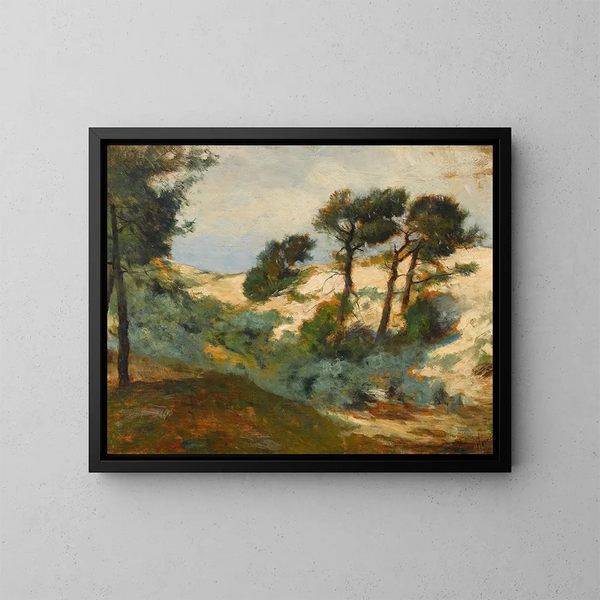 Dünen und Buschkiefern - William Henry Howe — gerahmtes Bild an der Wand