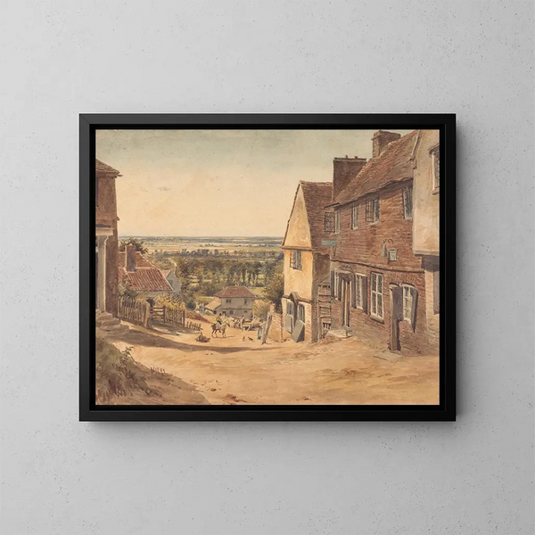 Rue Dagnall, St Albans - William Henry Hunt — quadro incorniciato alla parete