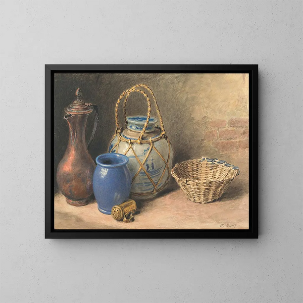 Nature morte con un vaso di zenzero - William Henry Hunt — quadro incorniciato alla parete