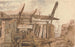 The construction of the Waterloo bridge - William Henry Hunt — artwork view