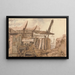 The construction of the Waterloo bridge - William Henry Hunt — framed artwork on a wall