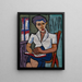 Mädchen sitzend - William Henry Johnson — gerahmtes Bild an der Wand