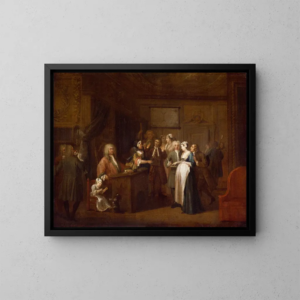 Die Anklage - William Hogarth — gerahmtes Bild an der Wand