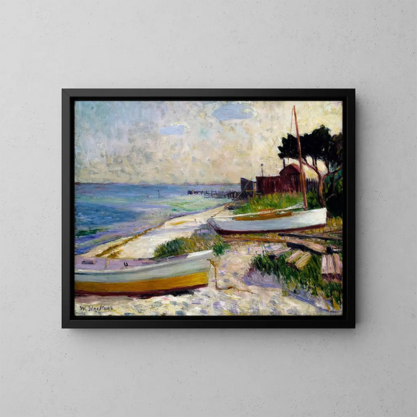 Strandszene - William James Glackens — gerahmtes Bild an der Wand