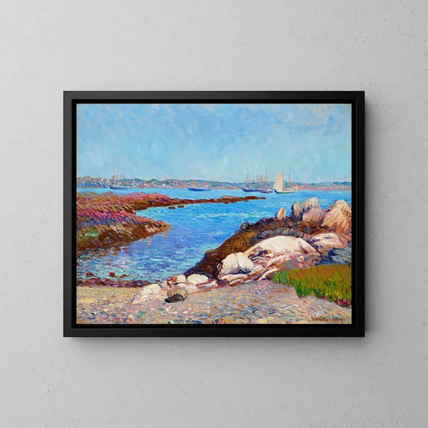 Portsmouth Harbor, New Hampshire - William James Glackens — quadro incorniciato alla parete