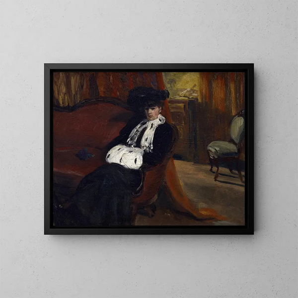 Der Hermelin-Mantel - William James Glackens — gerahmtes Bild an der Wand