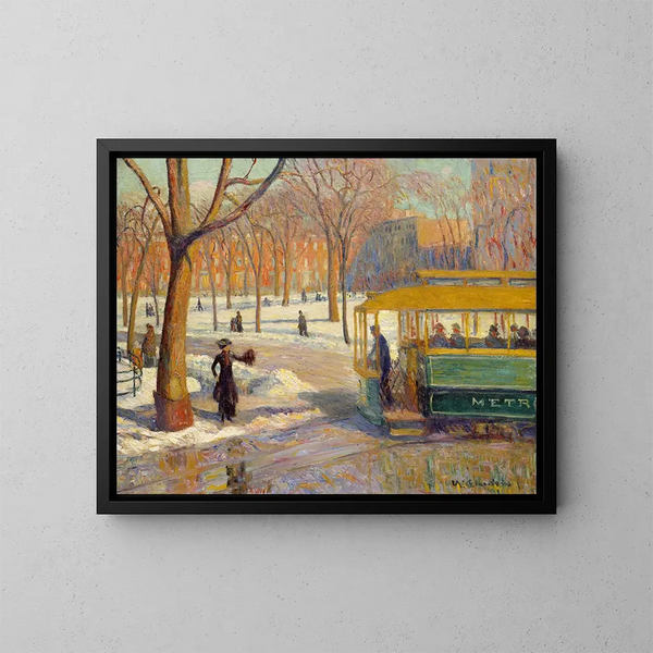Die grüne Auto - William James Glackens — gerahmtes Bild an der Wand