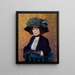 Donna con cappello verde - William James Glackens — quadro incorniciato alla parete