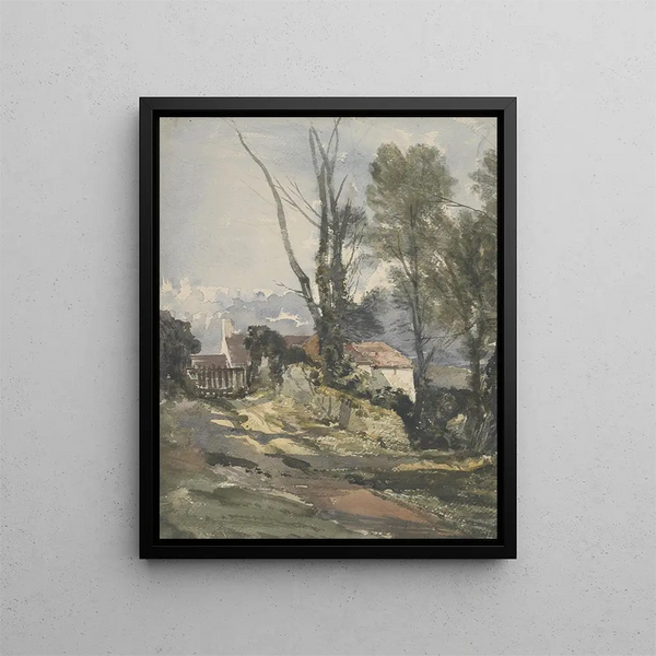 William James Mller - Country house and lane.webp