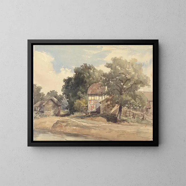 landwirtschaftlicher Gebäude - William James Müller — gerahmtes Bild an der Wand