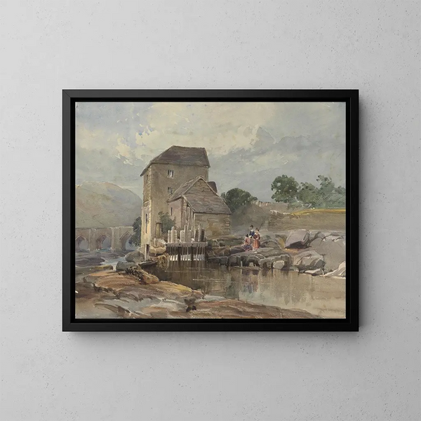 Le pont de Llangollen - William James Müller — gerahmtes Bild an der Wand