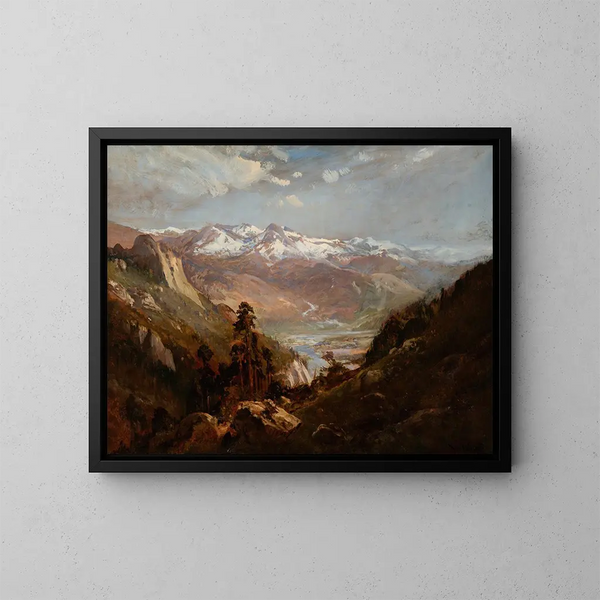 Schneefall im Tal der Ostäler - William Keith — gerahmtes Bild an der Wand