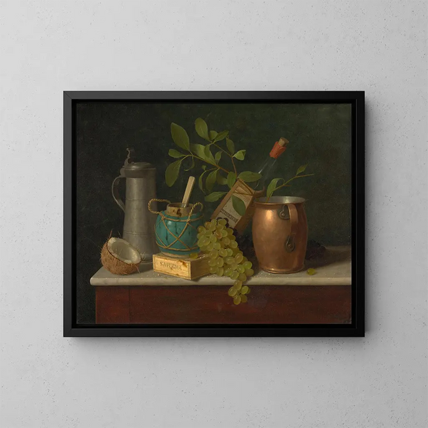 Juste Dessert - William Michael Harnett — gerahmtes Bild an der Wand