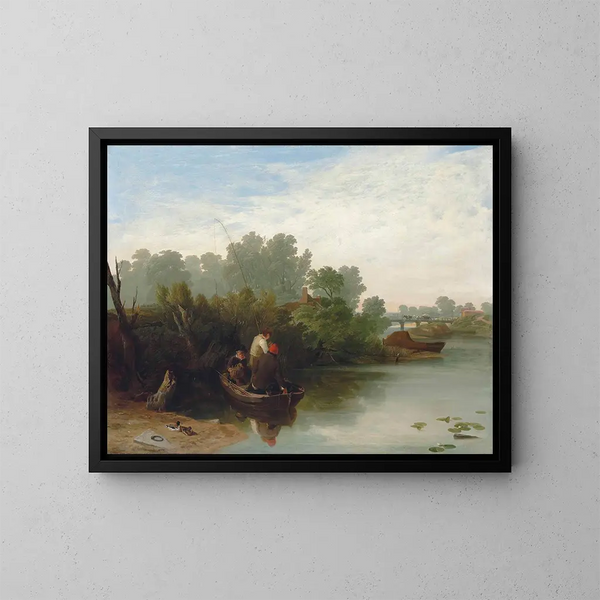 Jungen beim Angeln - William Mulready — gerahmtes Bild an der Wand