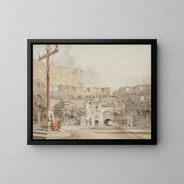 Interno del Colosseo, Roma - William Pars — quadro incorniciato alla parete