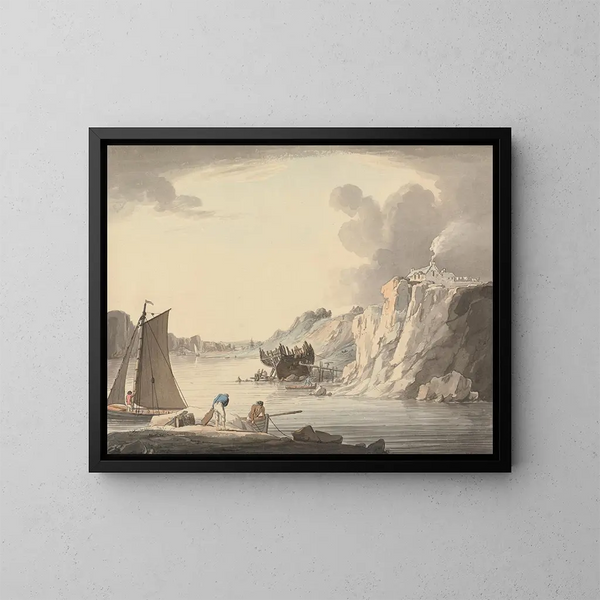 Eingang des Bachs Stonehouse zwischen Plymouth und Dock Devon - William Payne — gerahmtes Bild an der Wand