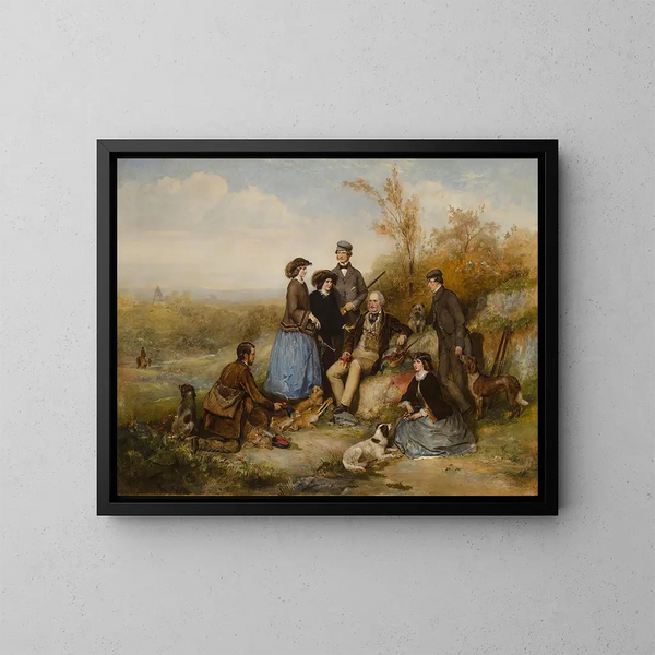 La Partie de chasse - William Powell Frith — quadro incorniciato alla parete