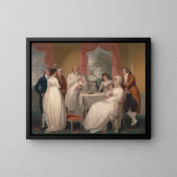 Der Taufe des Erbens - William Redmore Bigg — gerahmtes Bild an der Wand