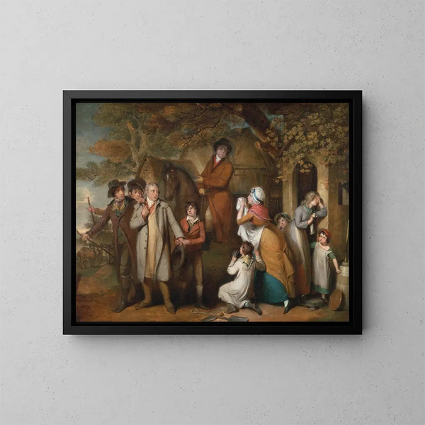 Der strenge Verwalter oder der unglückliche Mieter - William Redmore Bigg — gerahmtes Bild an der Wand