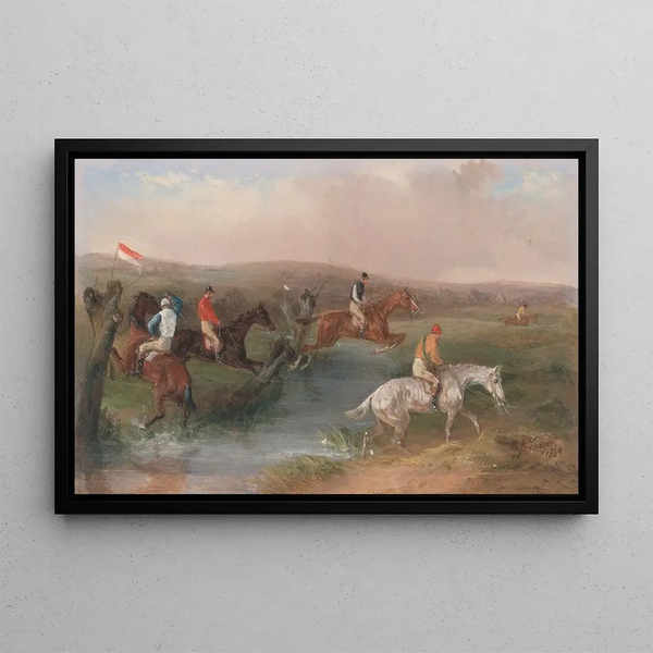 William Shayer - Steeplechasing The Hurdle.webp