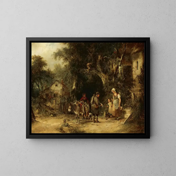 L'uomo con i conigli - William Shayer — quadro incorniciato alla parete