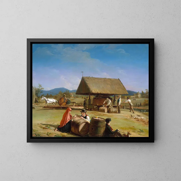 Die Herstellung von Cidre - William Sidney Mount — gerahmtes Bild an der Wand