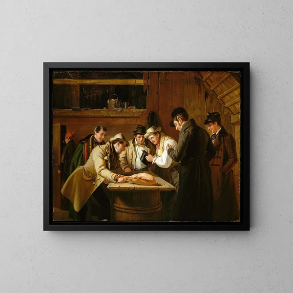 Die Tombola für die Gans - William Sidney Mount — gerahmtes Bild an der Wand