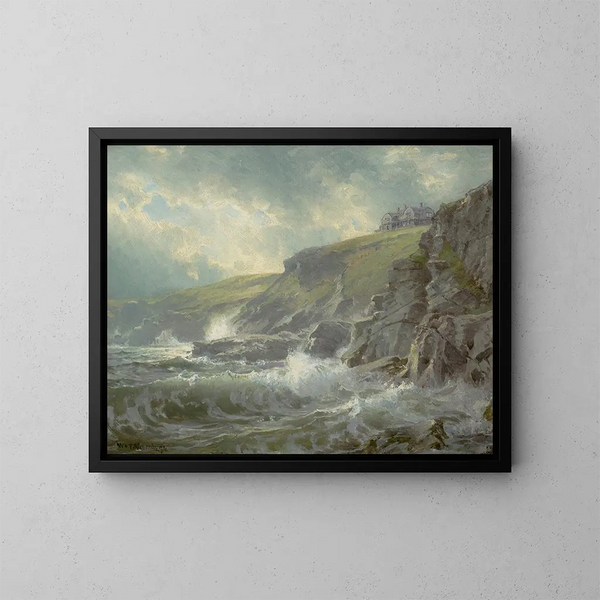 Vue de la maison des artistes Graycliff, Newport, Rhode Island - William Trost Richards — gerahmtes Bild an der Wand